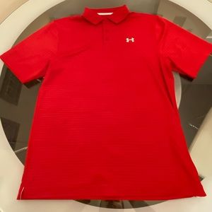 Red HeatGear Under Armour Golf Polo